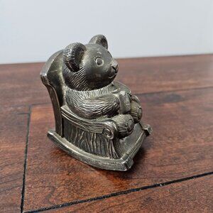 Elegance Silver Plated Bear Coin Bank Decorative Collectible